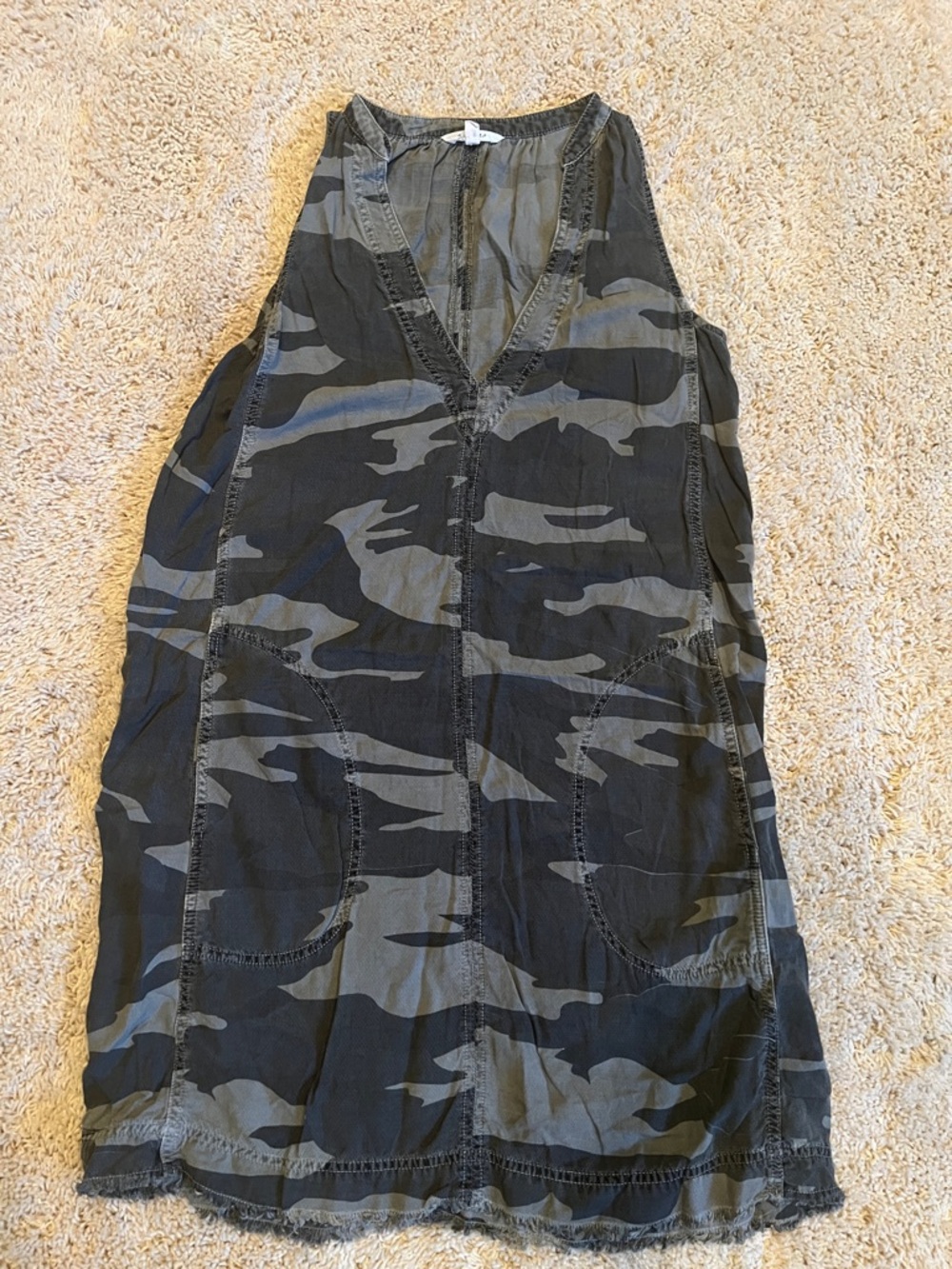 Splendid Olive Green Camo Mini Dress with Subtle Heathering  -Size Small